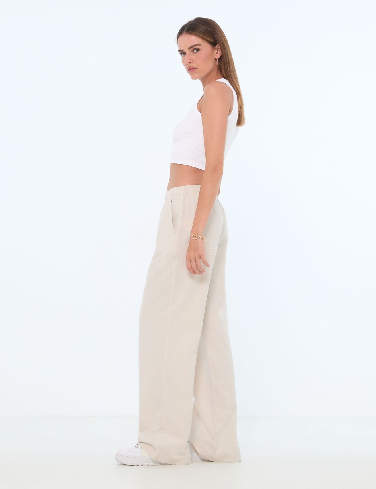 Pantalon fluide crème - Image 3