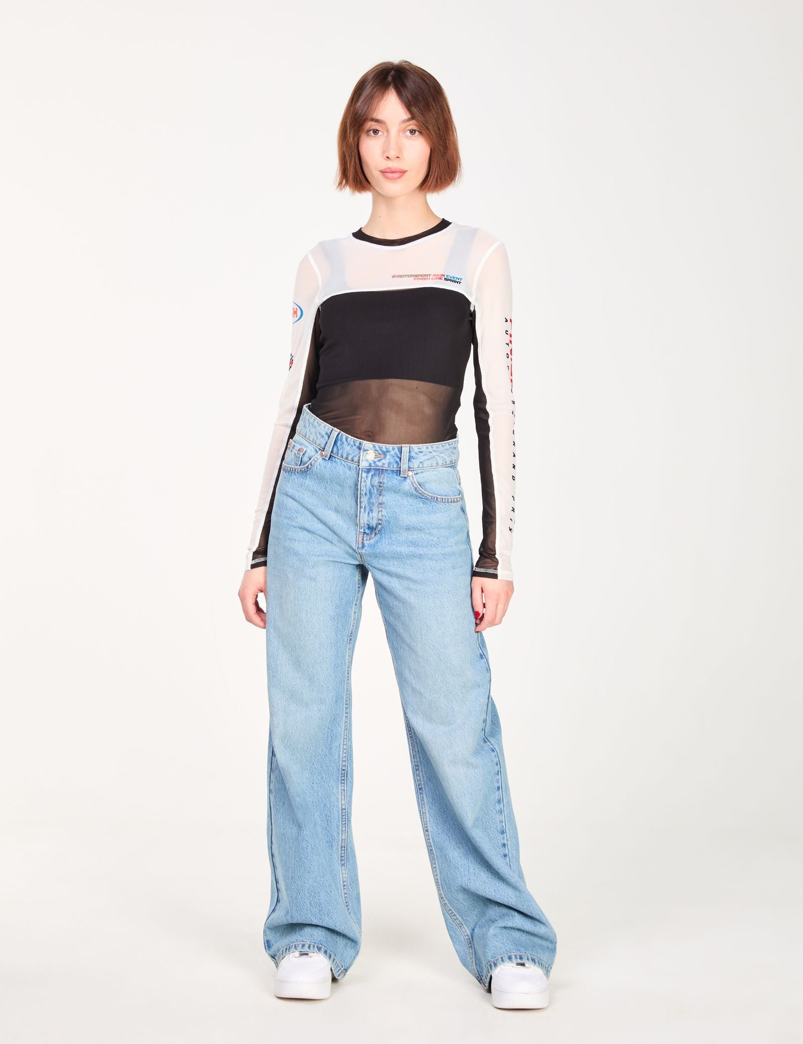 Jean wide leg bleu ciel