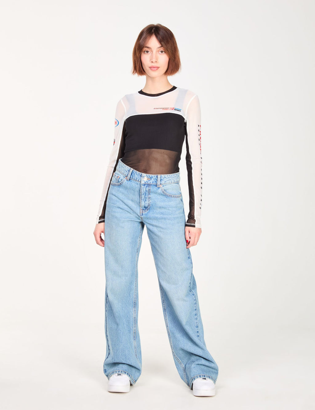 Jean wide leg bleu ciel