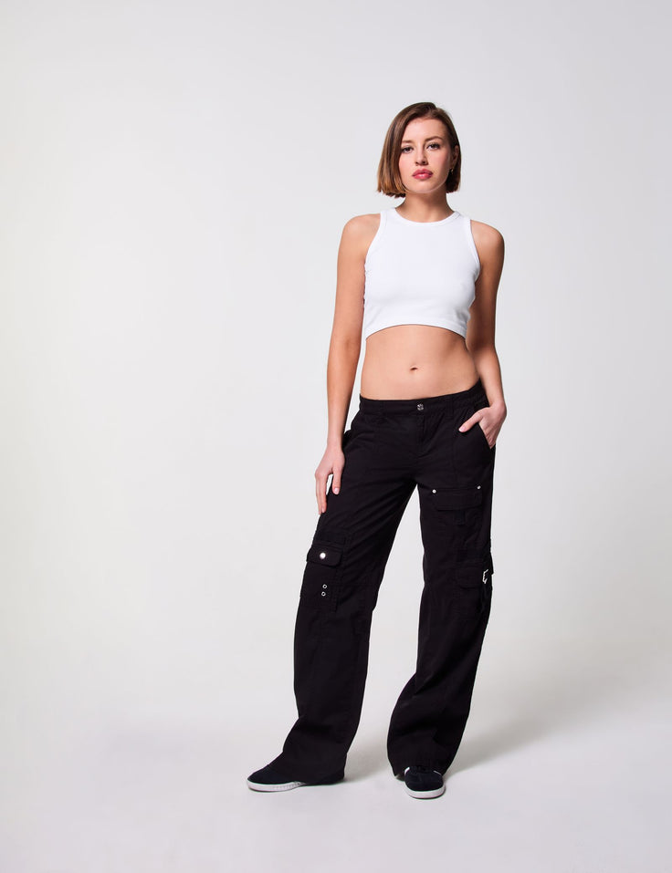 Pantalon cargo straight noir