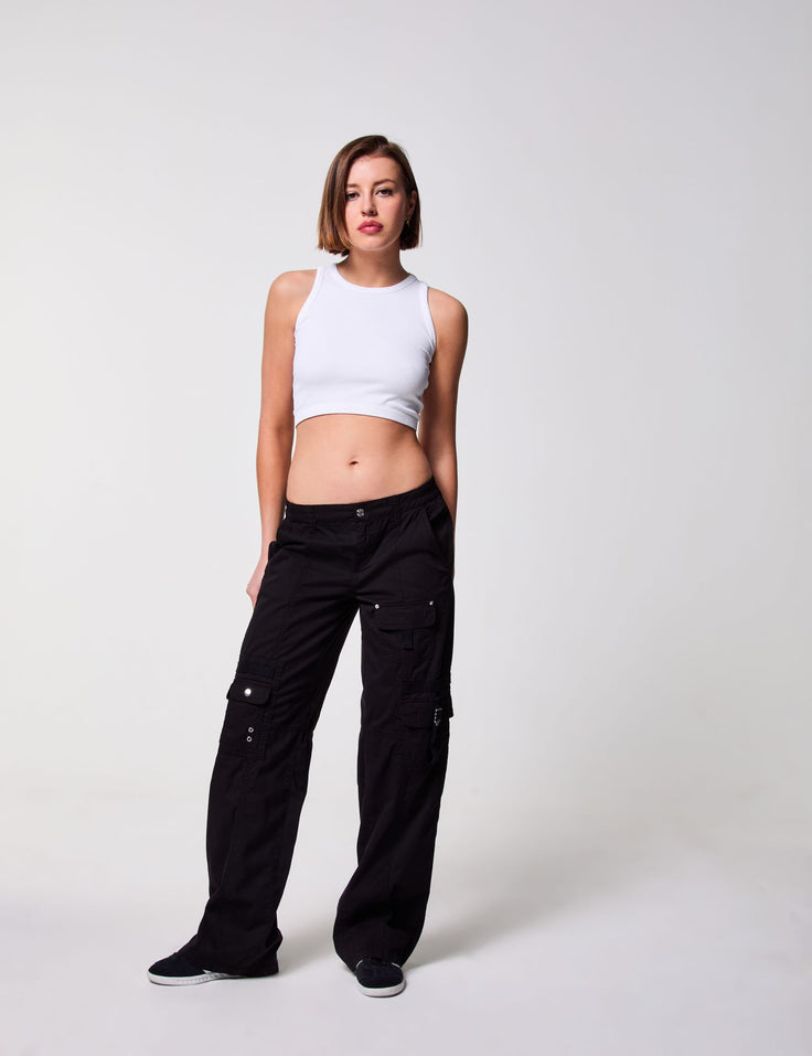 Pantalon cargo straight noir