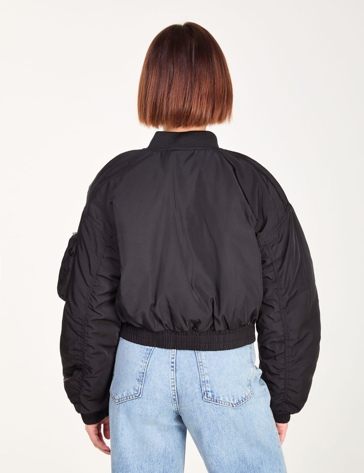 Blouson bomber court noir