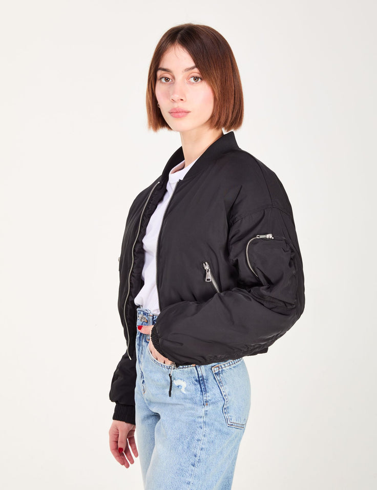 Blouson bomber court noir