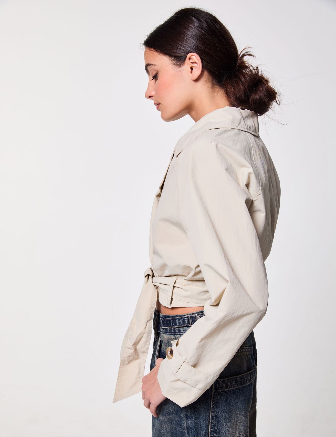 Veste trench courte beige - Image 5