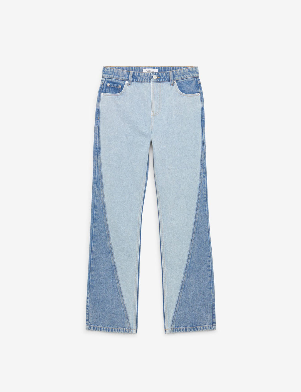 Jean straight bicolore bleu