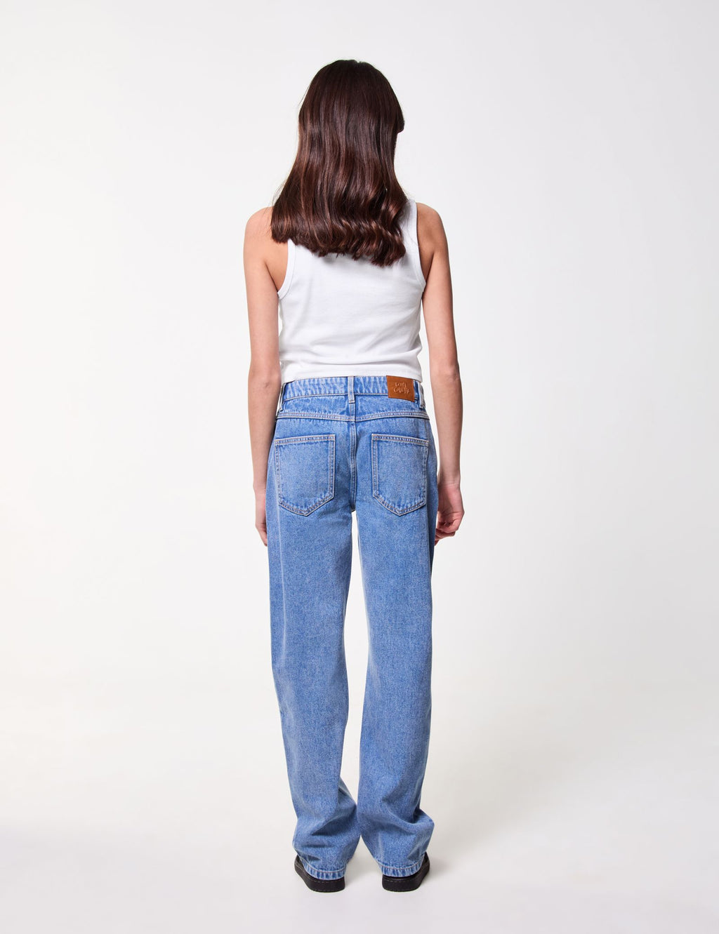 Jean straight bicolore bleu