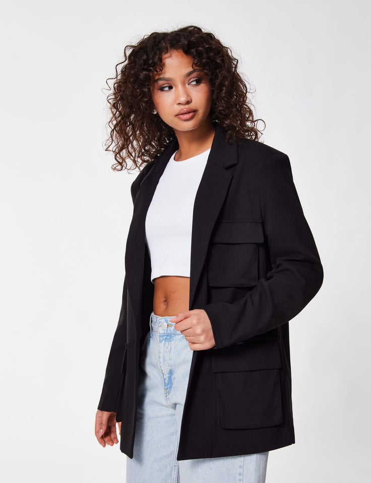 Veste blazer oversize noire