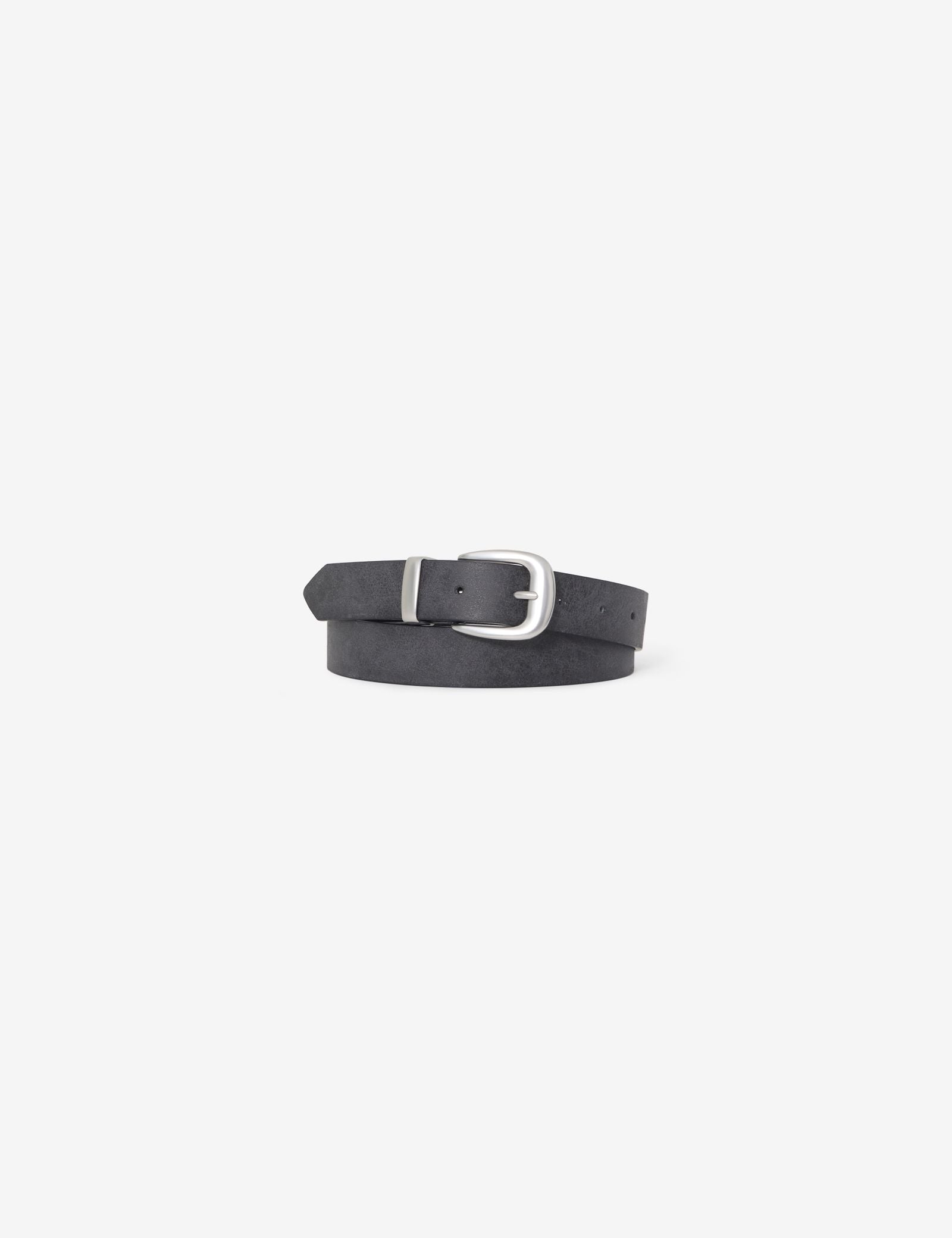 Ceinture noire matiere enduite avec boucle argentee carree Jennyfer