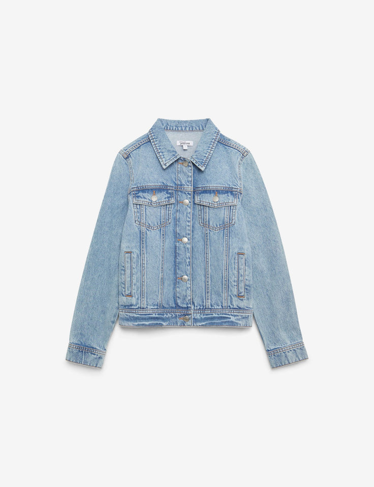 Veste en jean bleu ciel