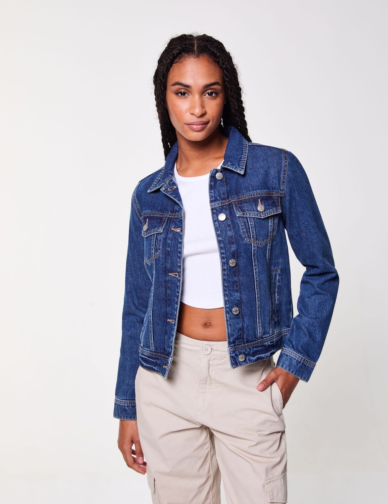 Veste en jean bleue foncé - Image 4