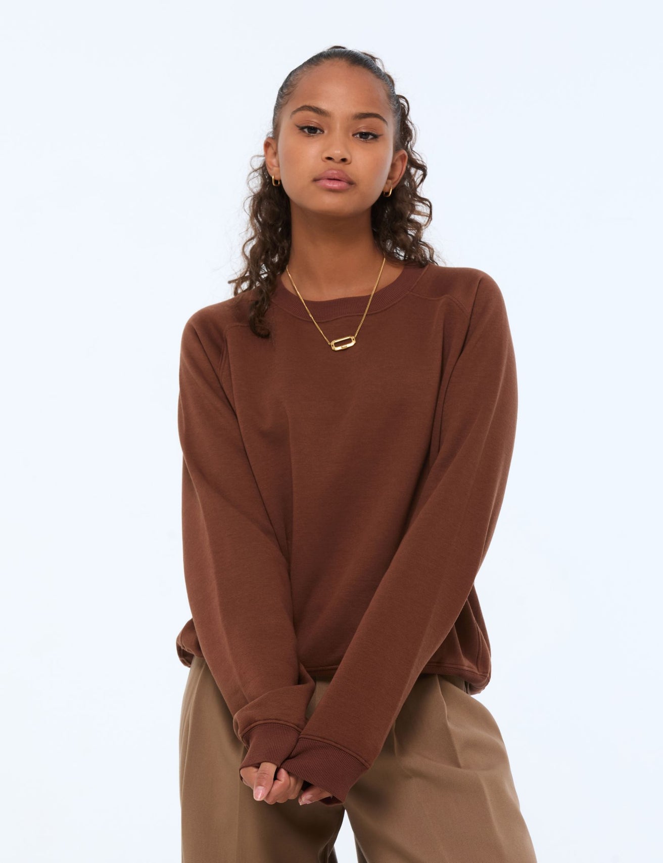 Sweat oversize marron - Image 1