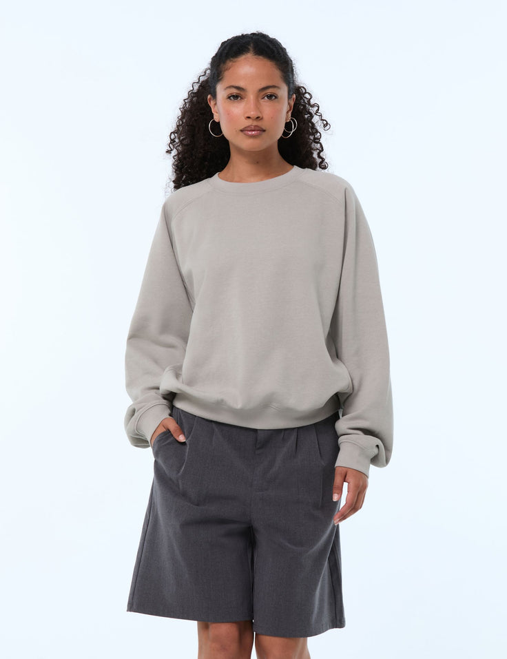 Sweat oversize gris clair