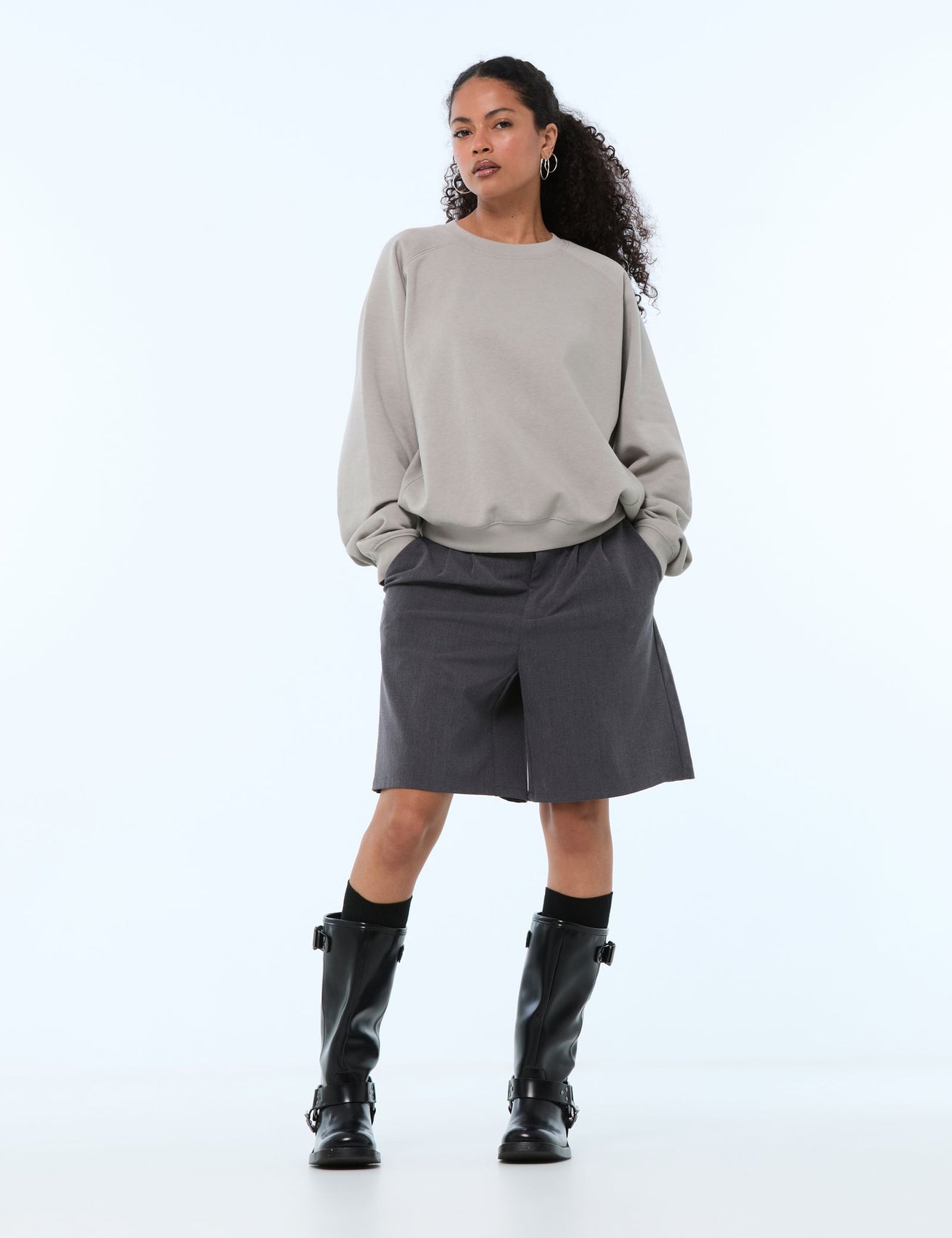 Sweat oversize gris clair - Image 1