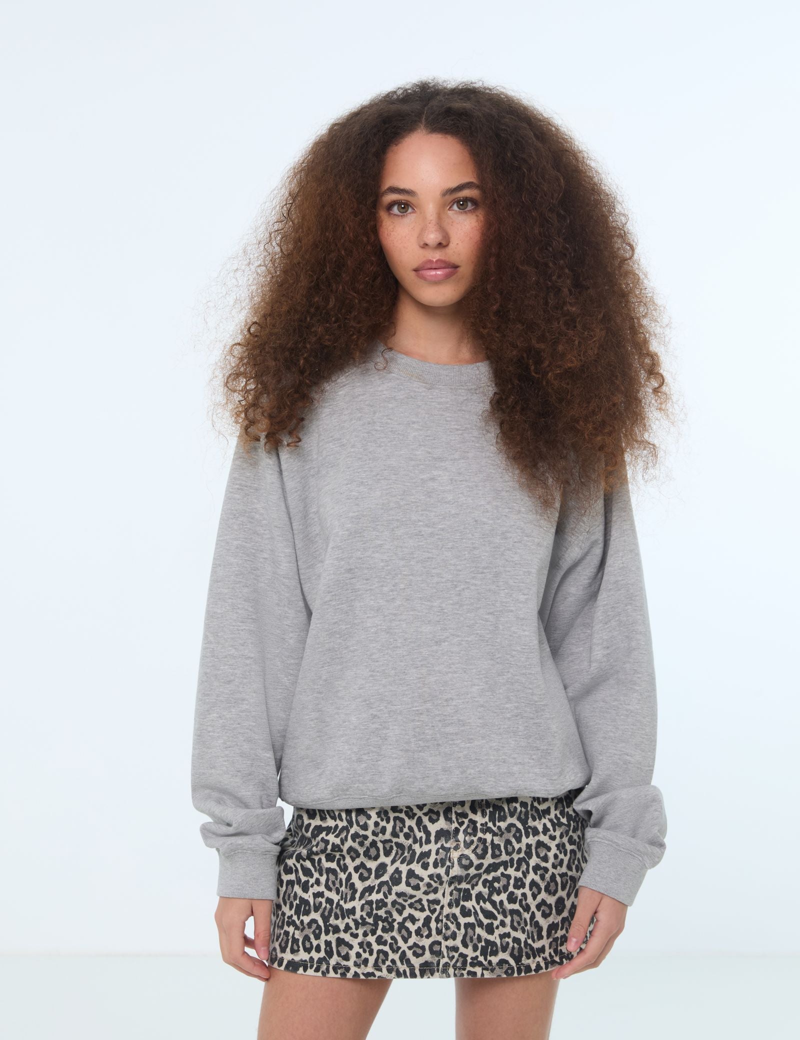 Sweat oversize gris chine