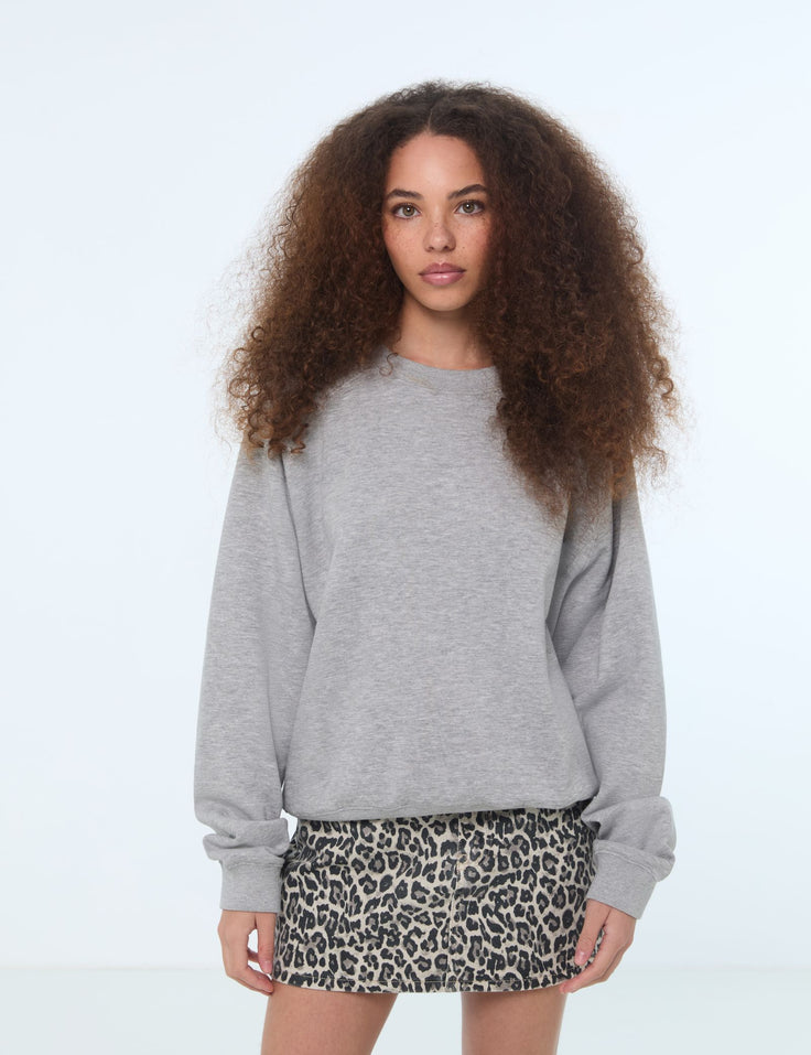 Sweat oversize gris chine