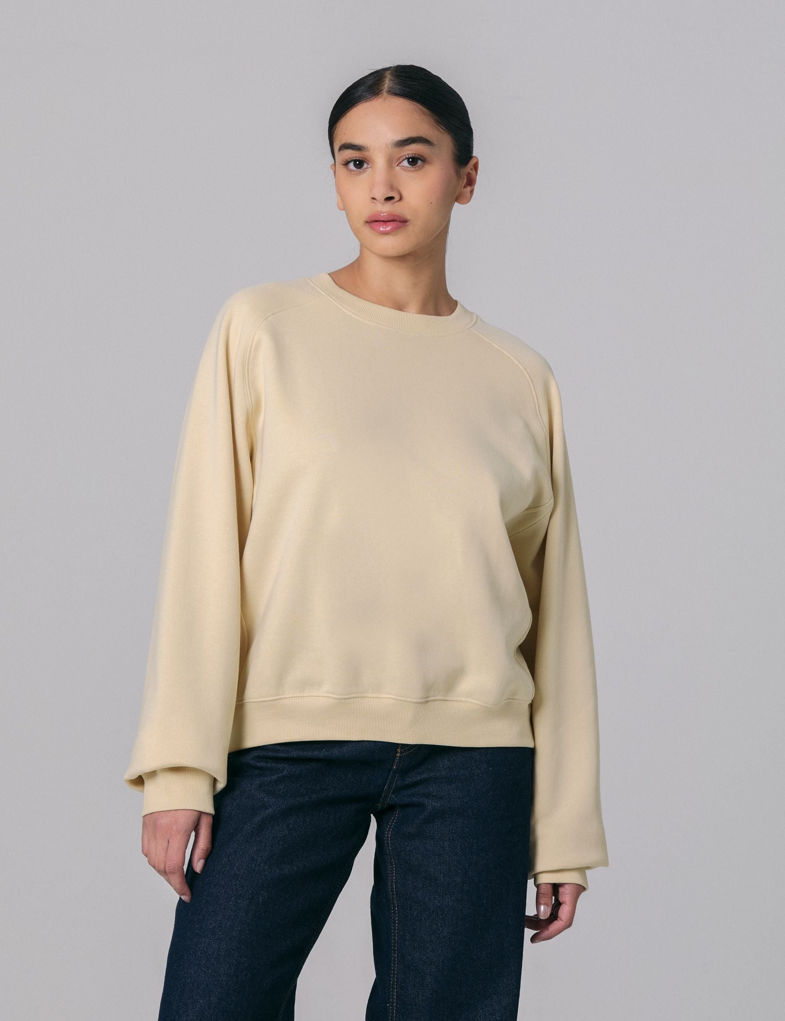 Sweat oversize beige clair