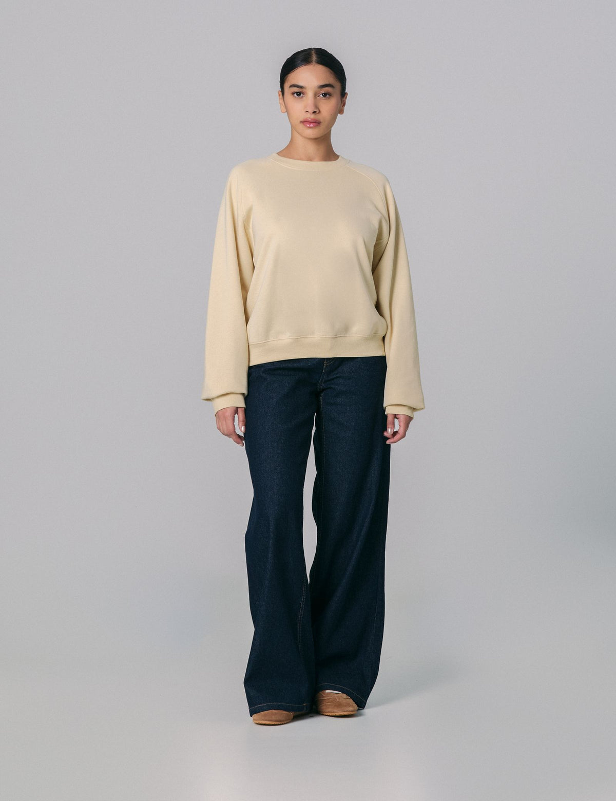 Sweat oversize beige clair