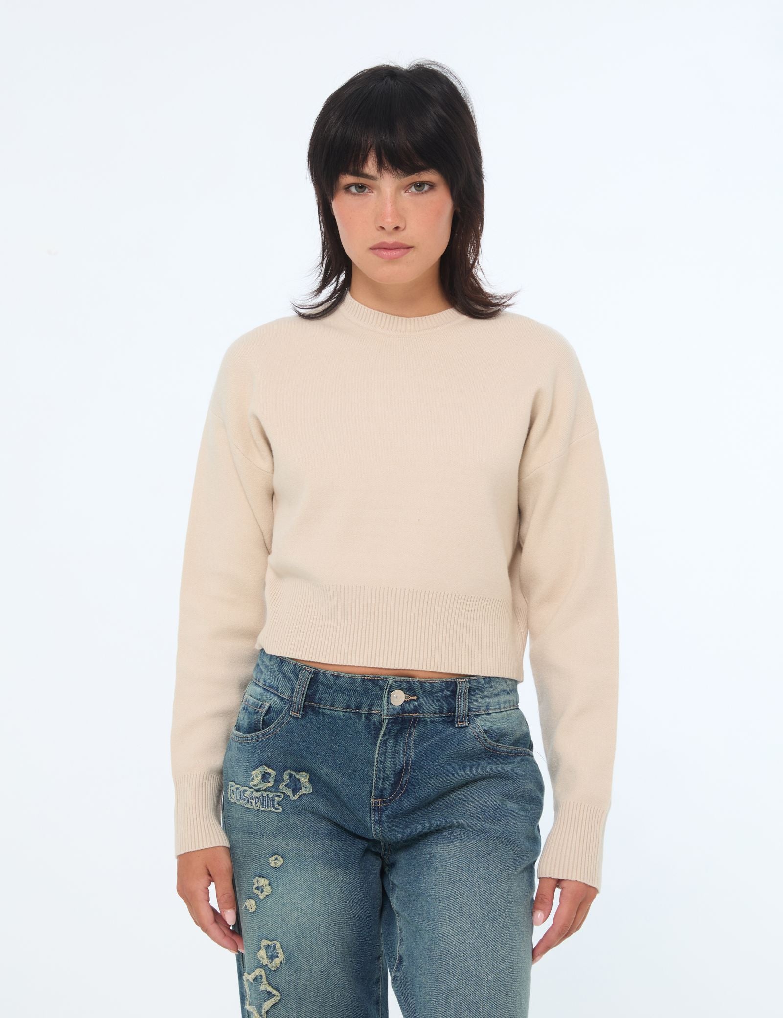 Pull oversize court creme