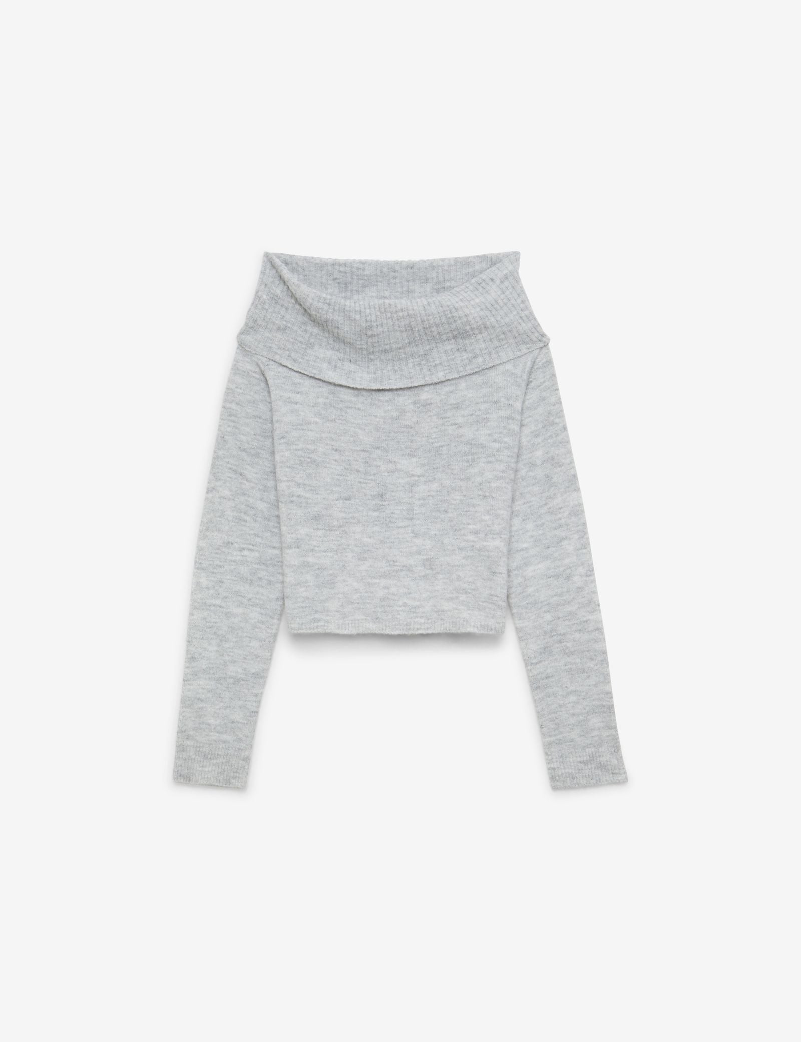 Pull col bardot gris