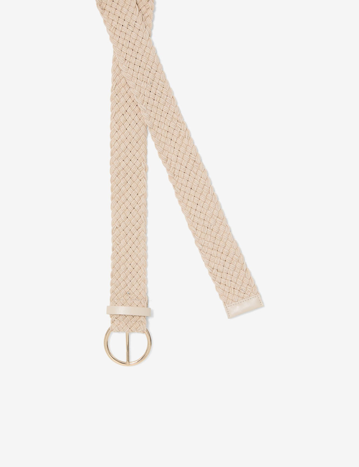 Ceinture en corde tressée beige