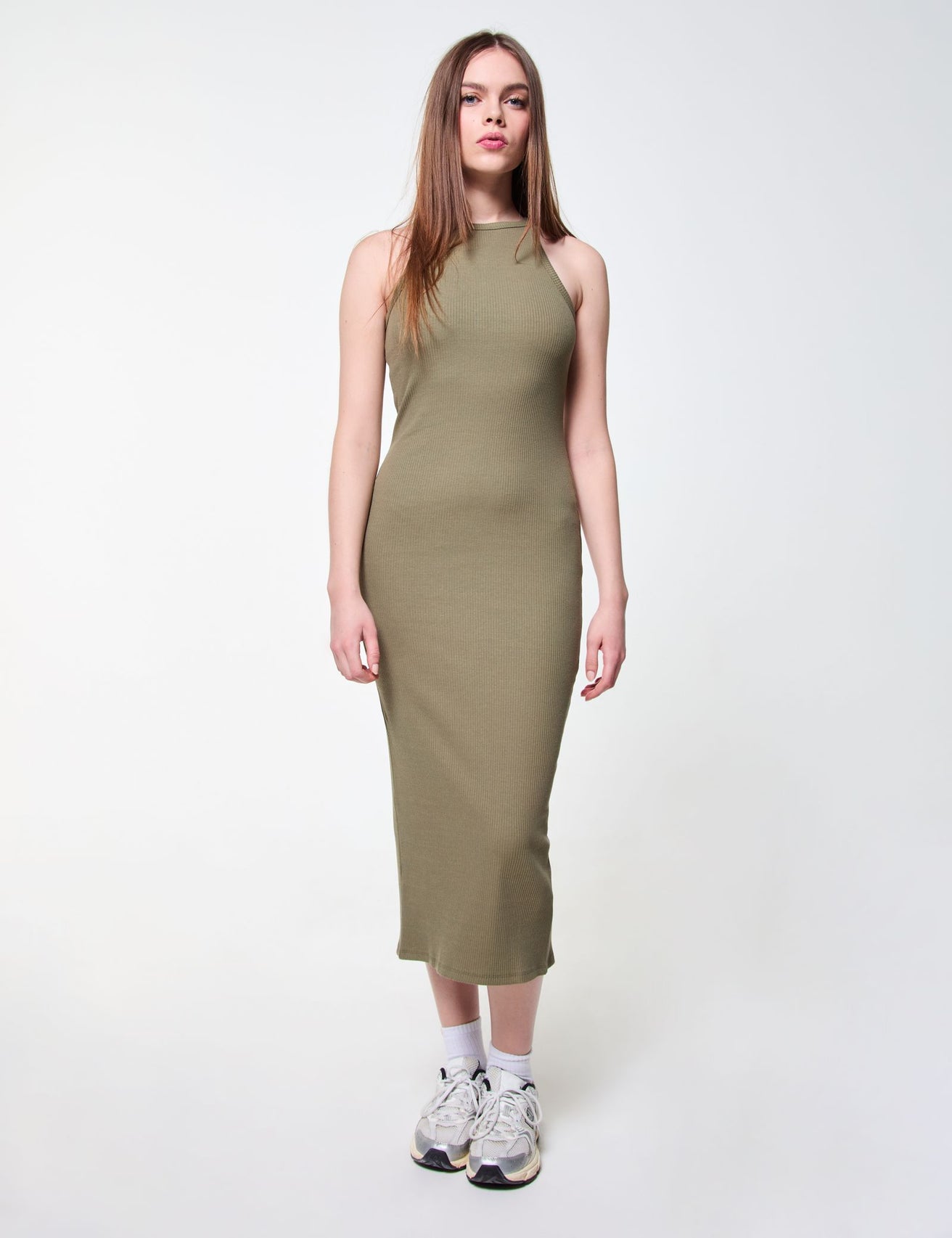 Robe longue verte kaki - Image 2