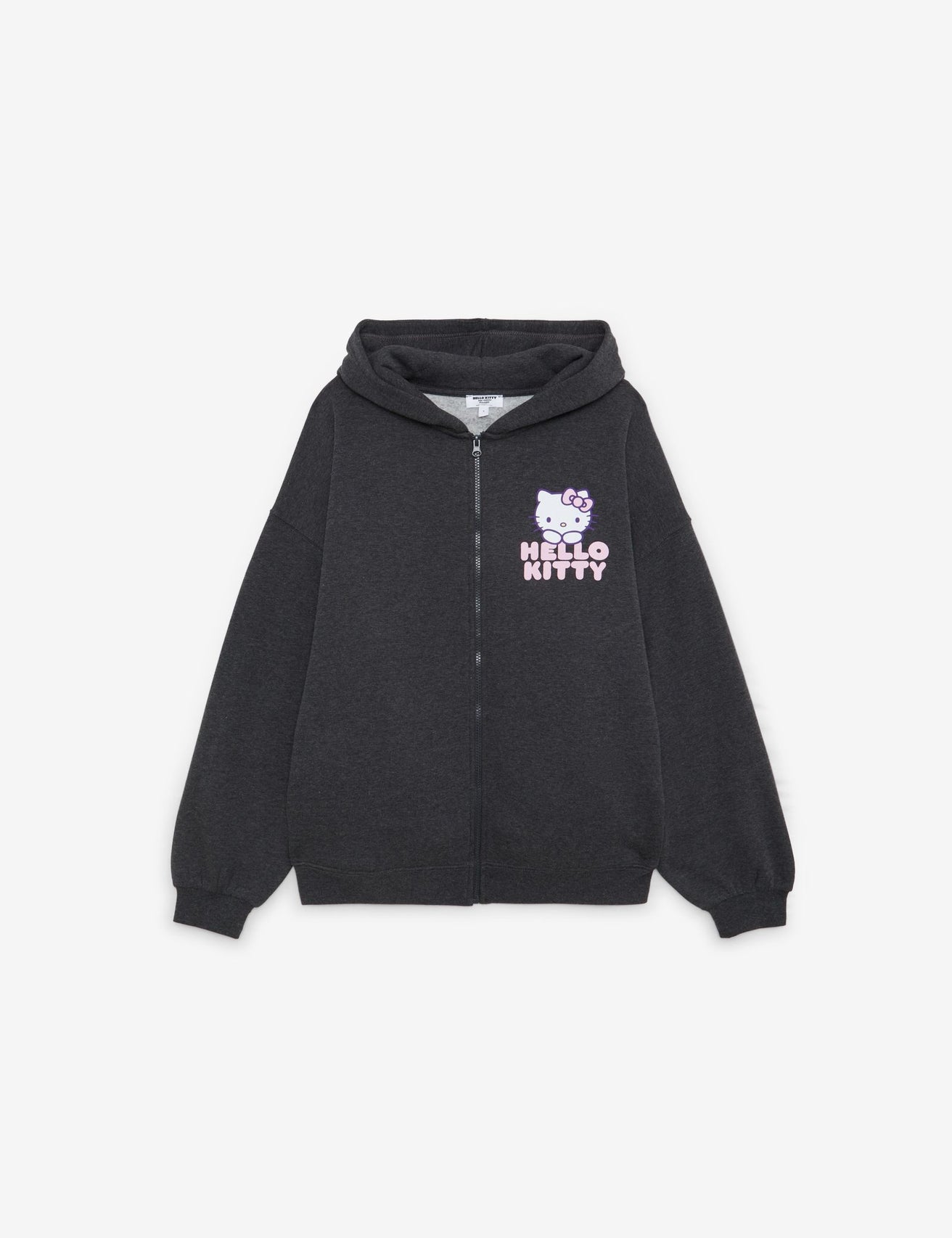 Sweat zippé imprimé hello kitty x jennyfer gris anthracite chiné - Image 1