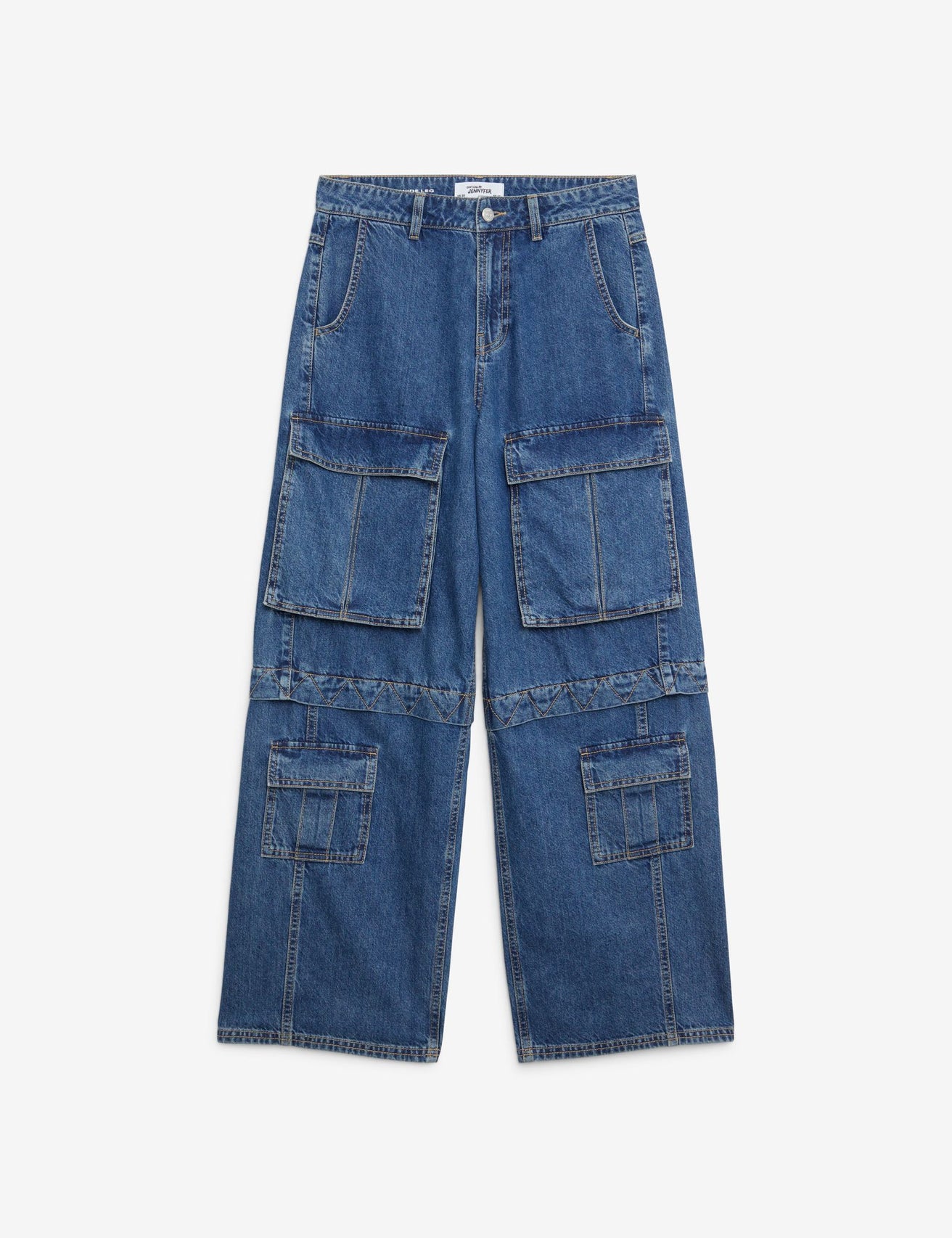 Jean cargo coupe wide leg bleu foncé - Image 1