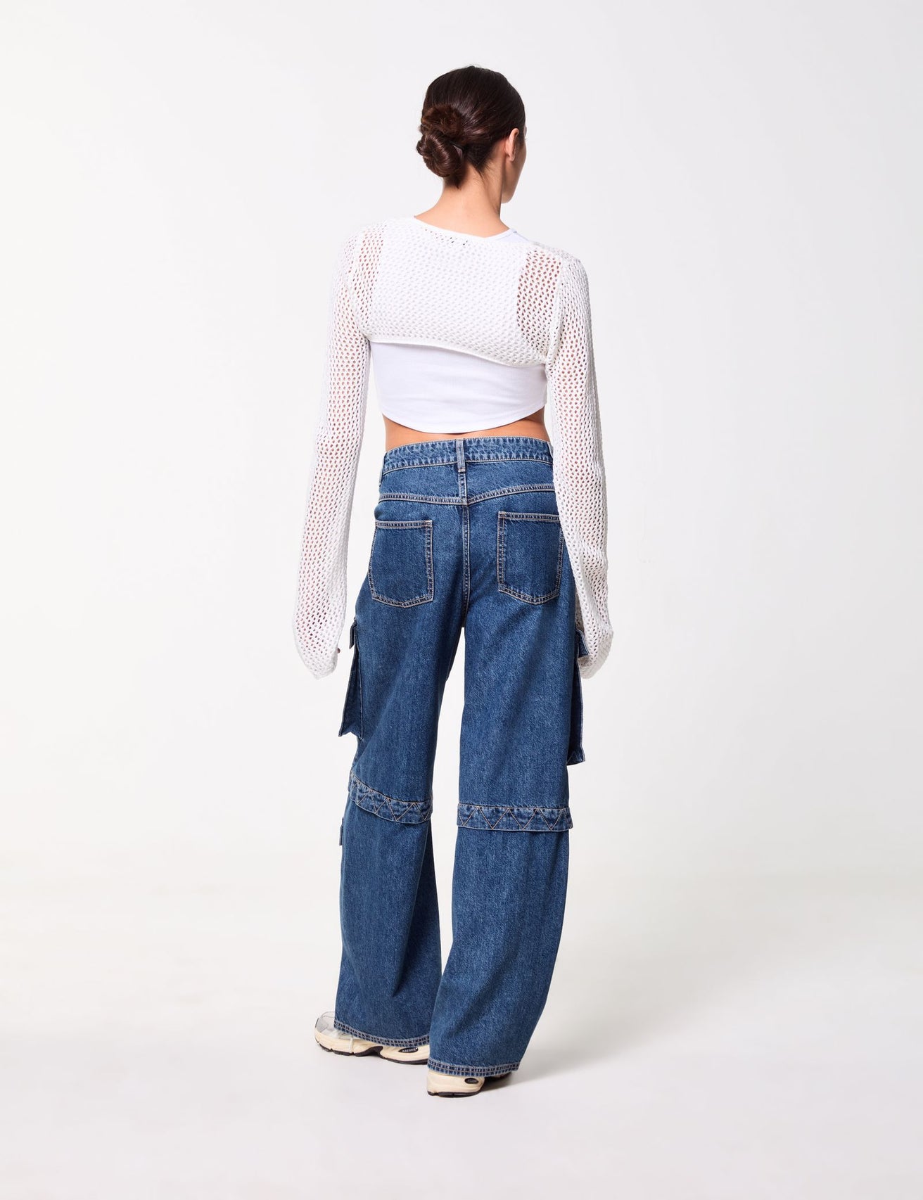 Jean cargo coupe wide leg bleu foncé - Image 2