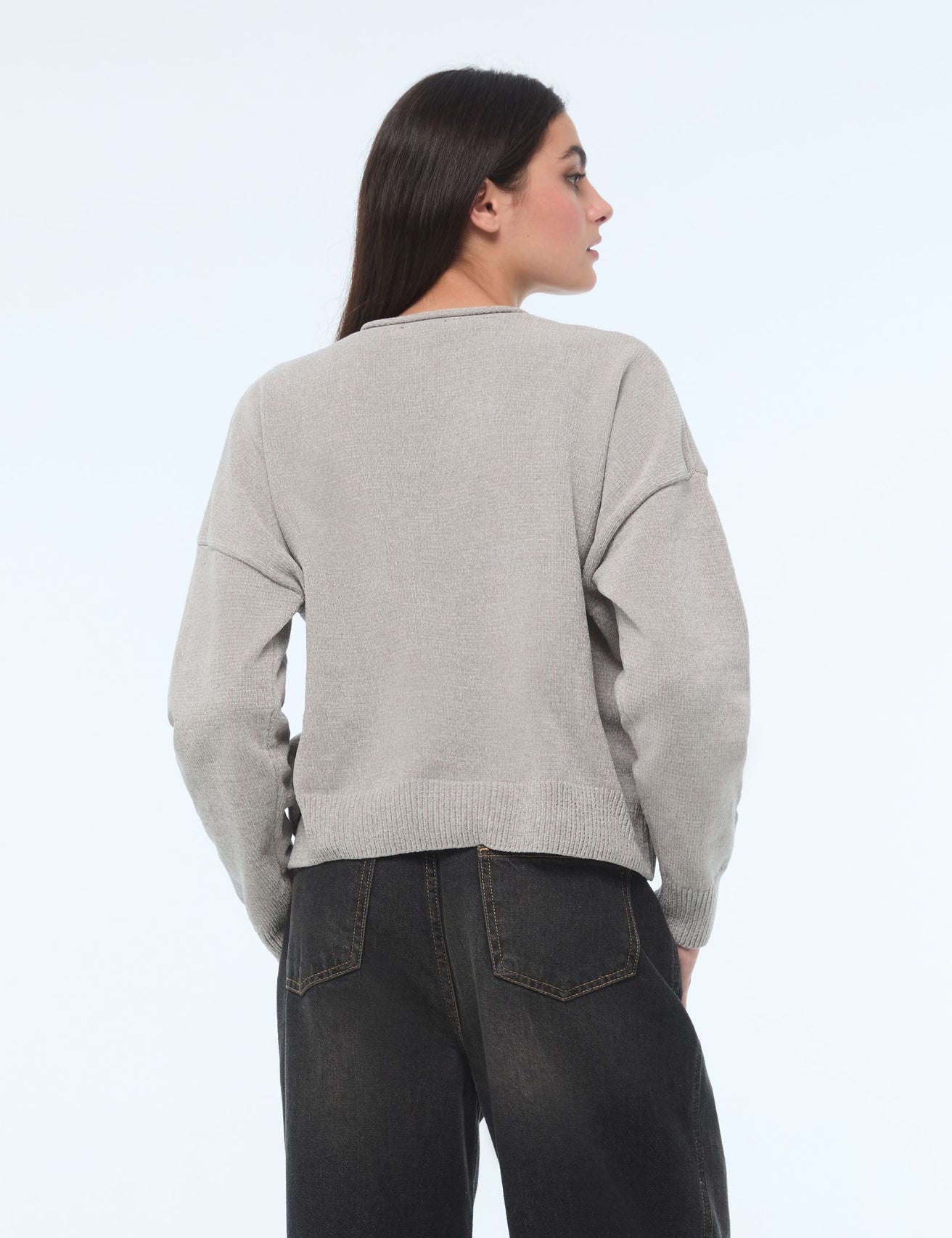 Pull doux gris clair - Image 2