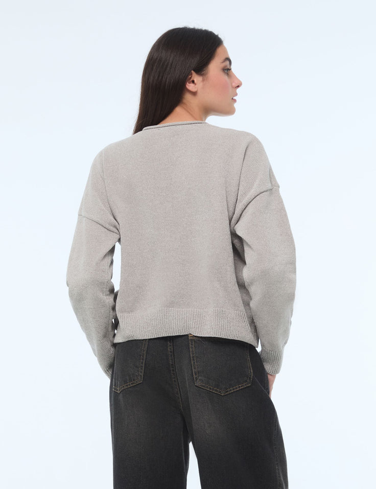 Pull doux gris clair