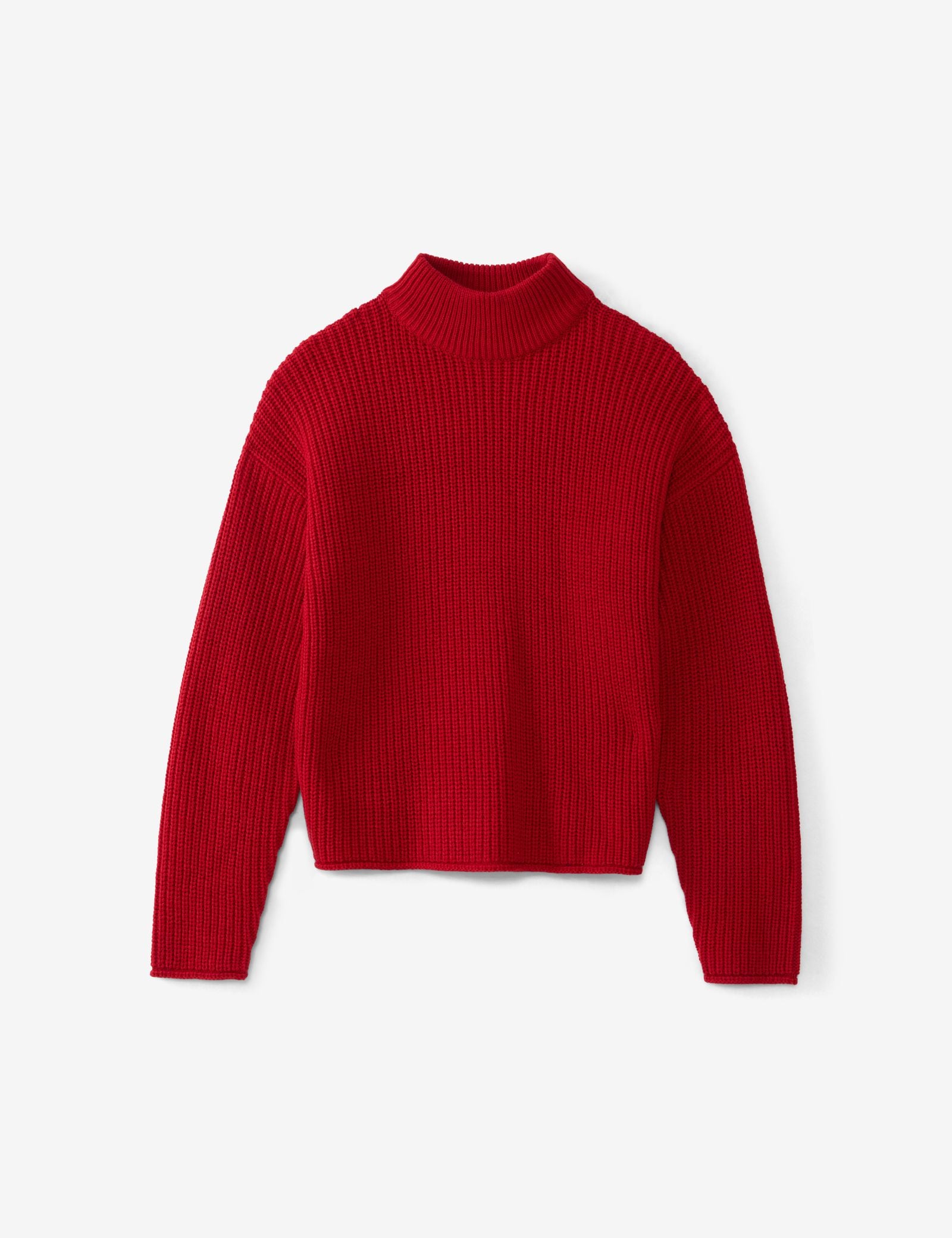 Pull en maille côtelé rouge vif