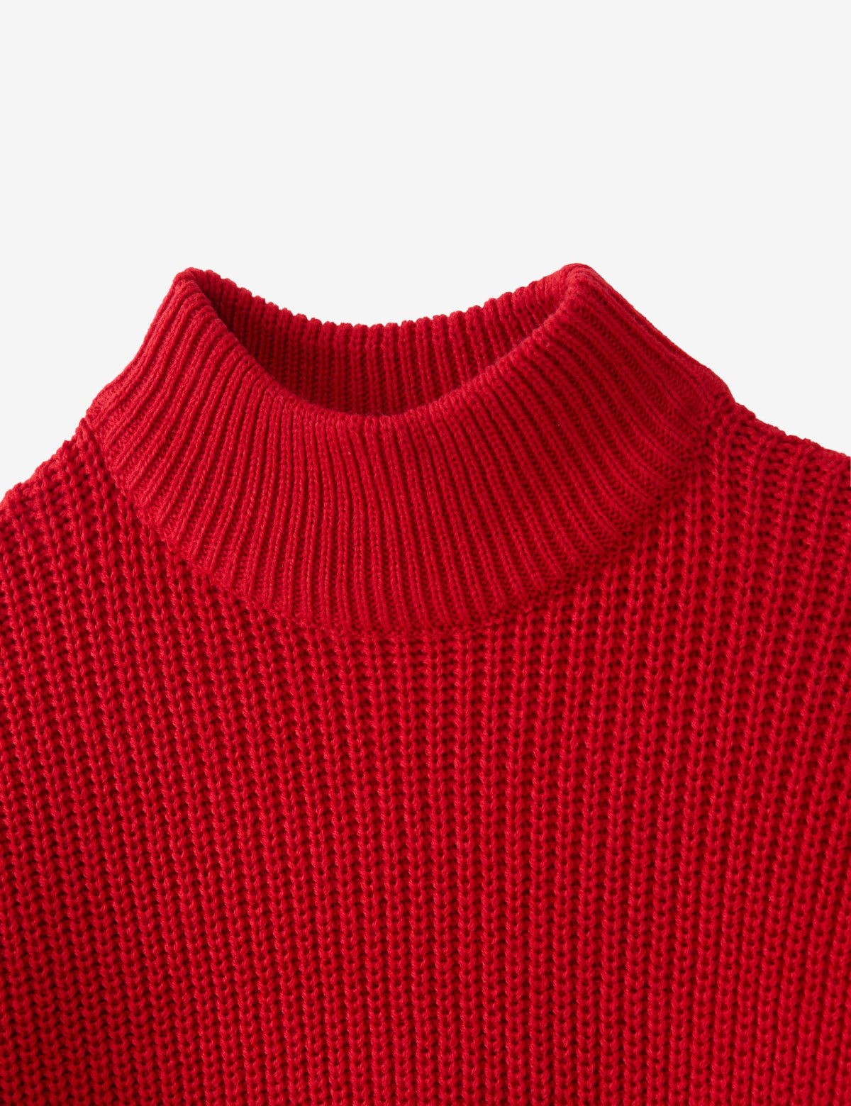 Pull en maille côtelé rouge vif