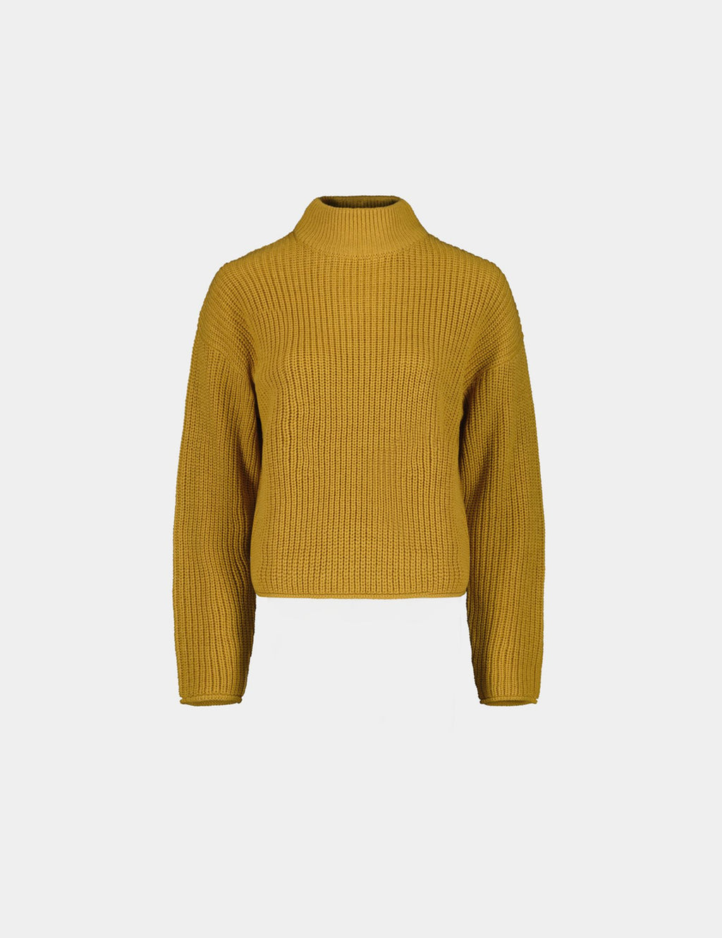 Pull en maille côtelé jaune foncé