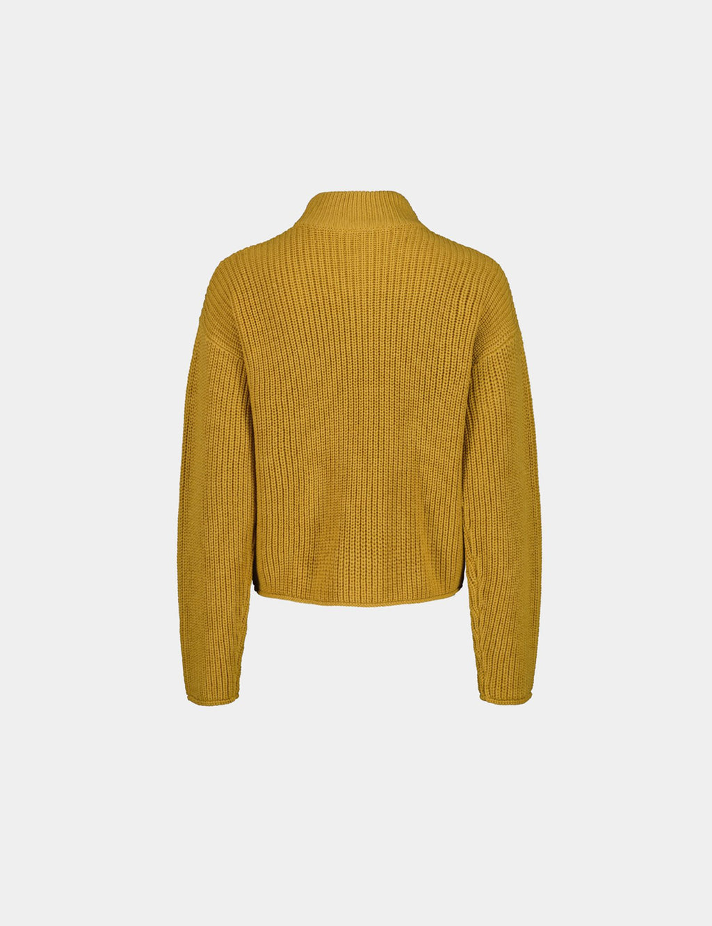 Pull en maille côtelé jaune foncé