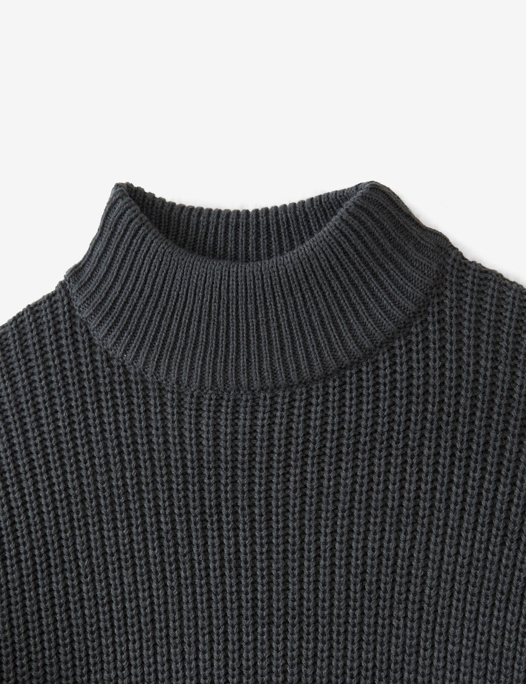 Pull en maille côtelé gris foncé