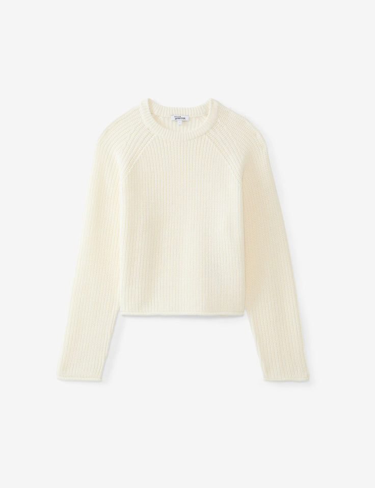 Pull en maille tressée blanc