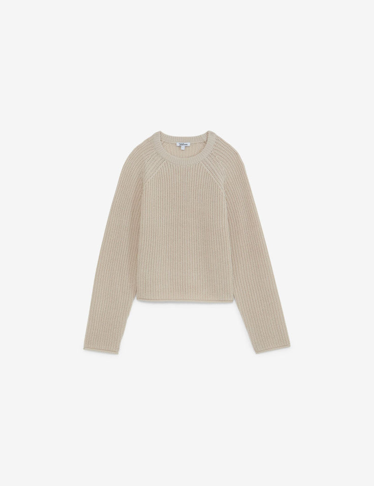 Pull en maille tressée beige