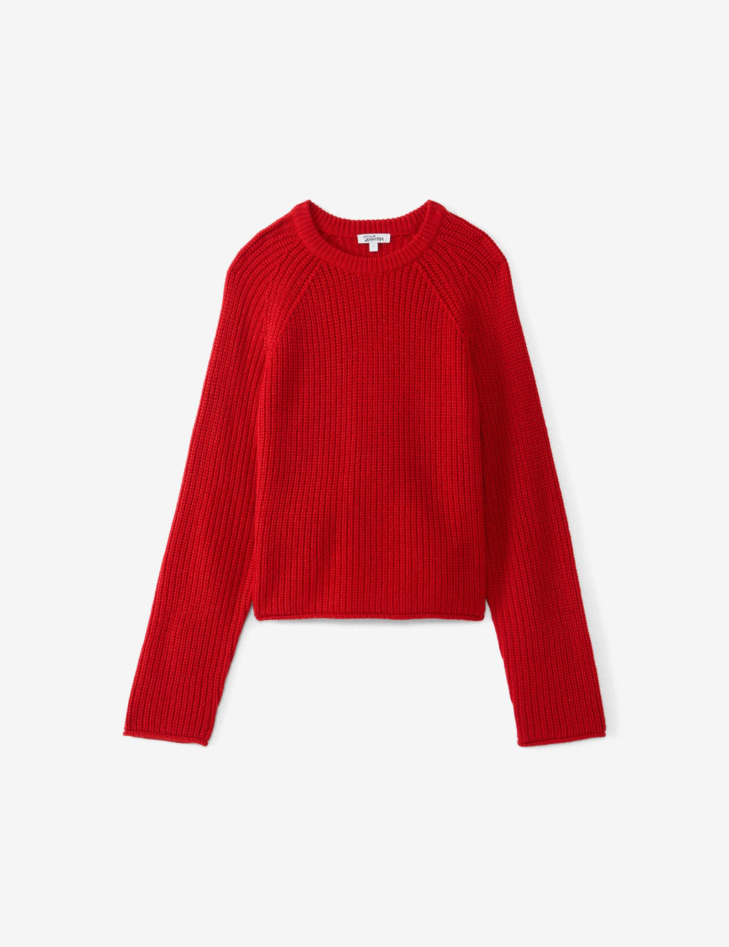 Pull rouge en maille tressée