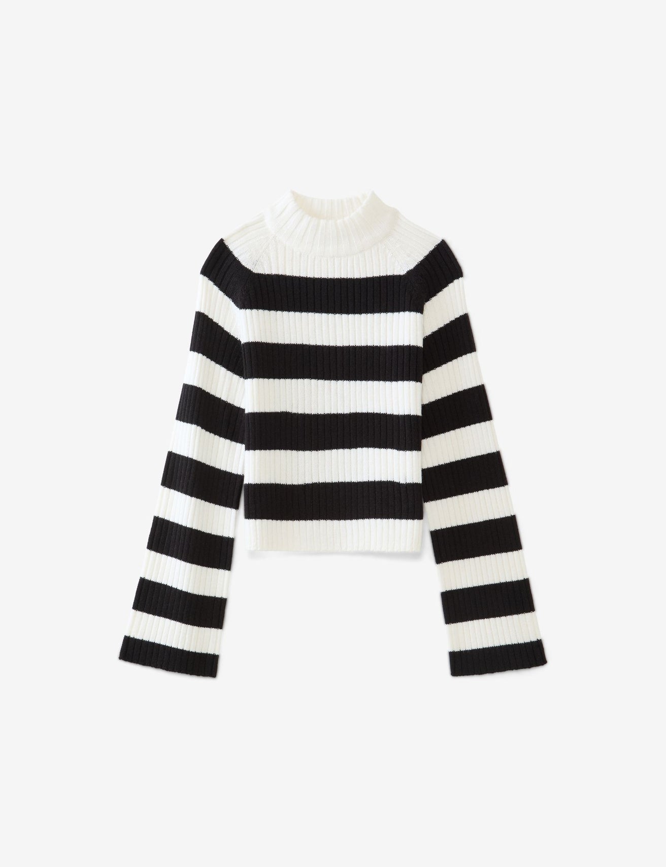 Pull en maille blanc et noir - Image 1