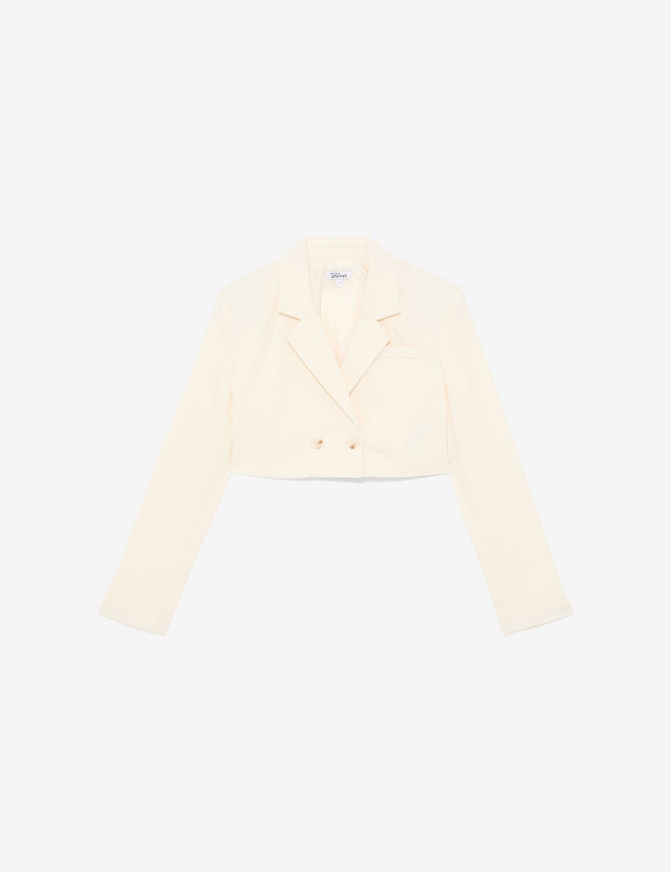 Veste de tailleur courte en lin blanche - Image 1