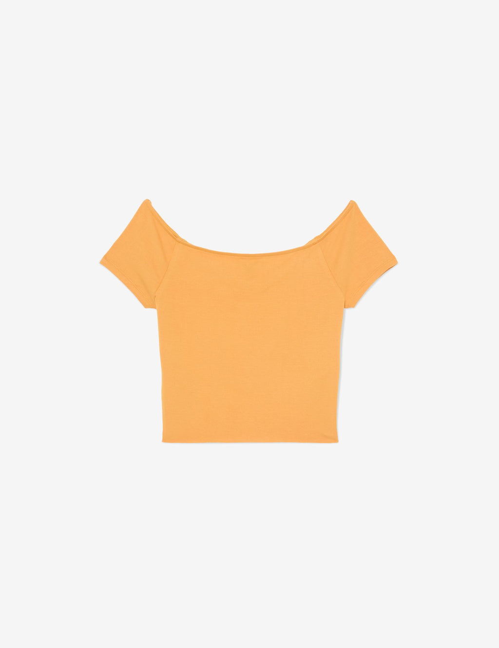 T-shirt col bardot orange foncé