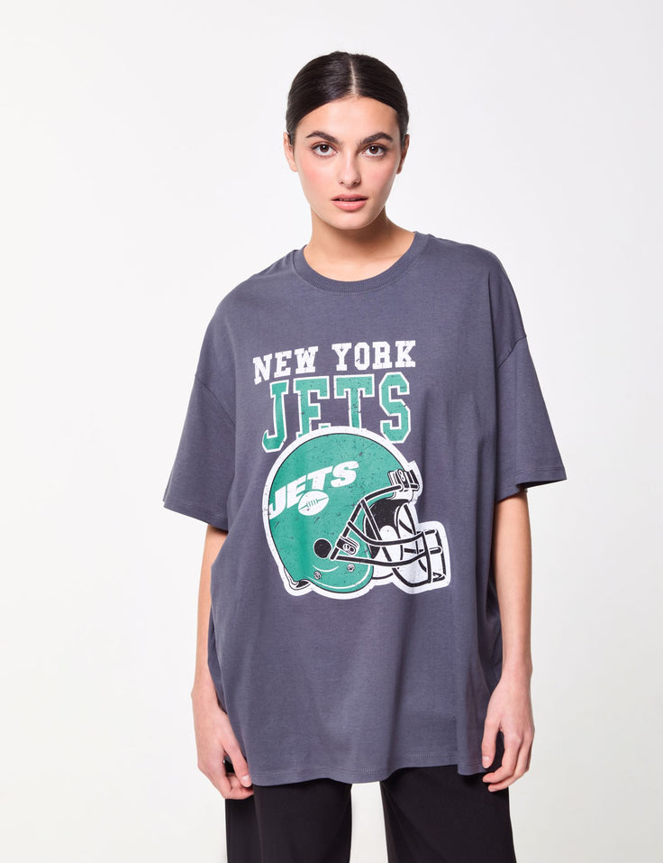 T-shirt oversize imprimé NFL x Jennyfer gris foncé