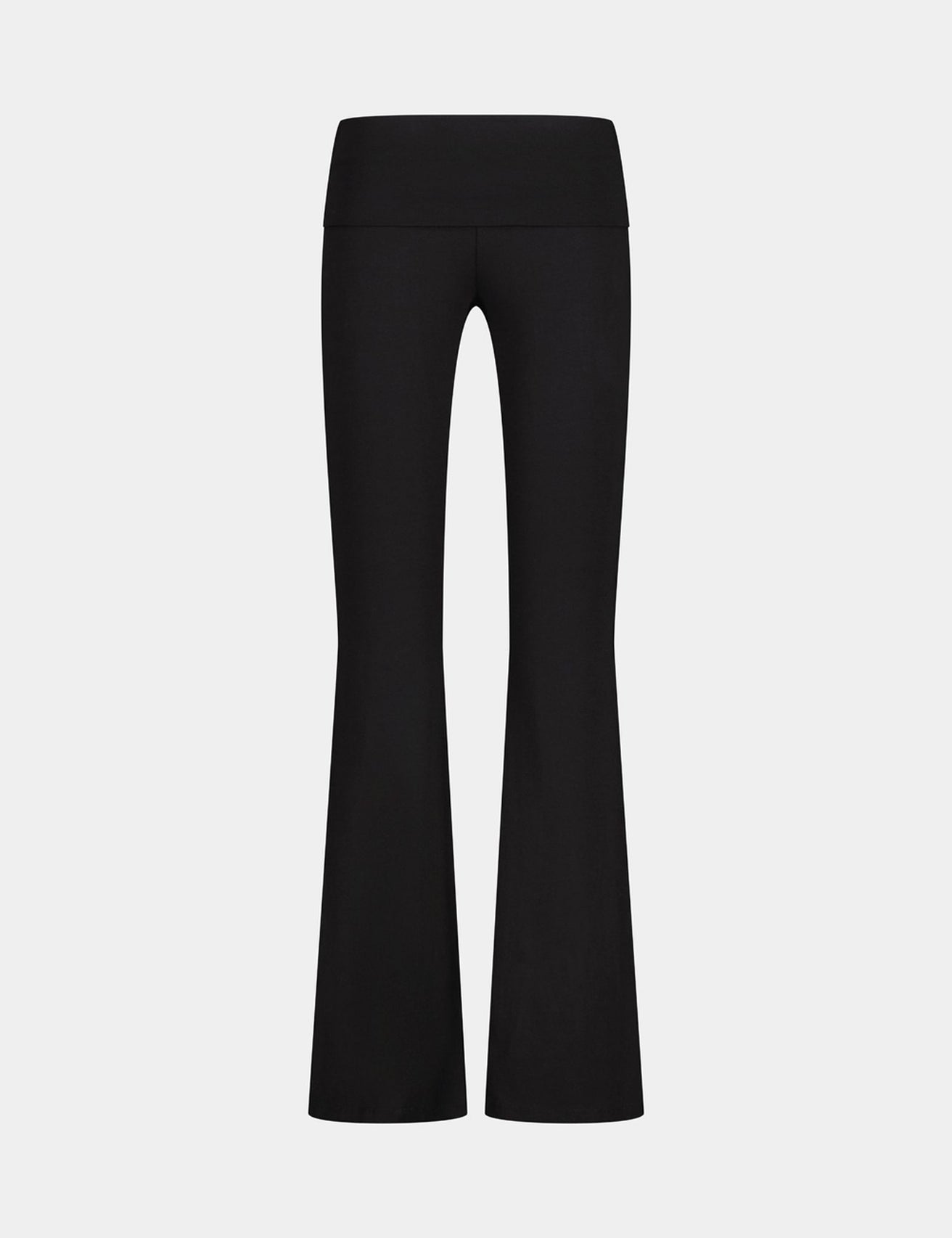 Pantalon évasé avec taille retroussée noir - Image 1