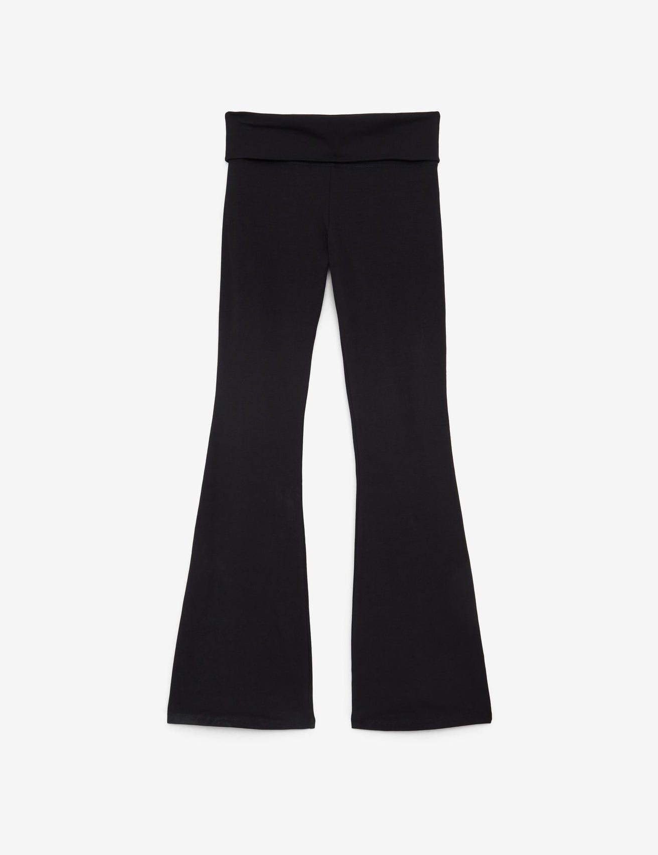 Pantalon évasé avec taille retroussée noir - Image 1