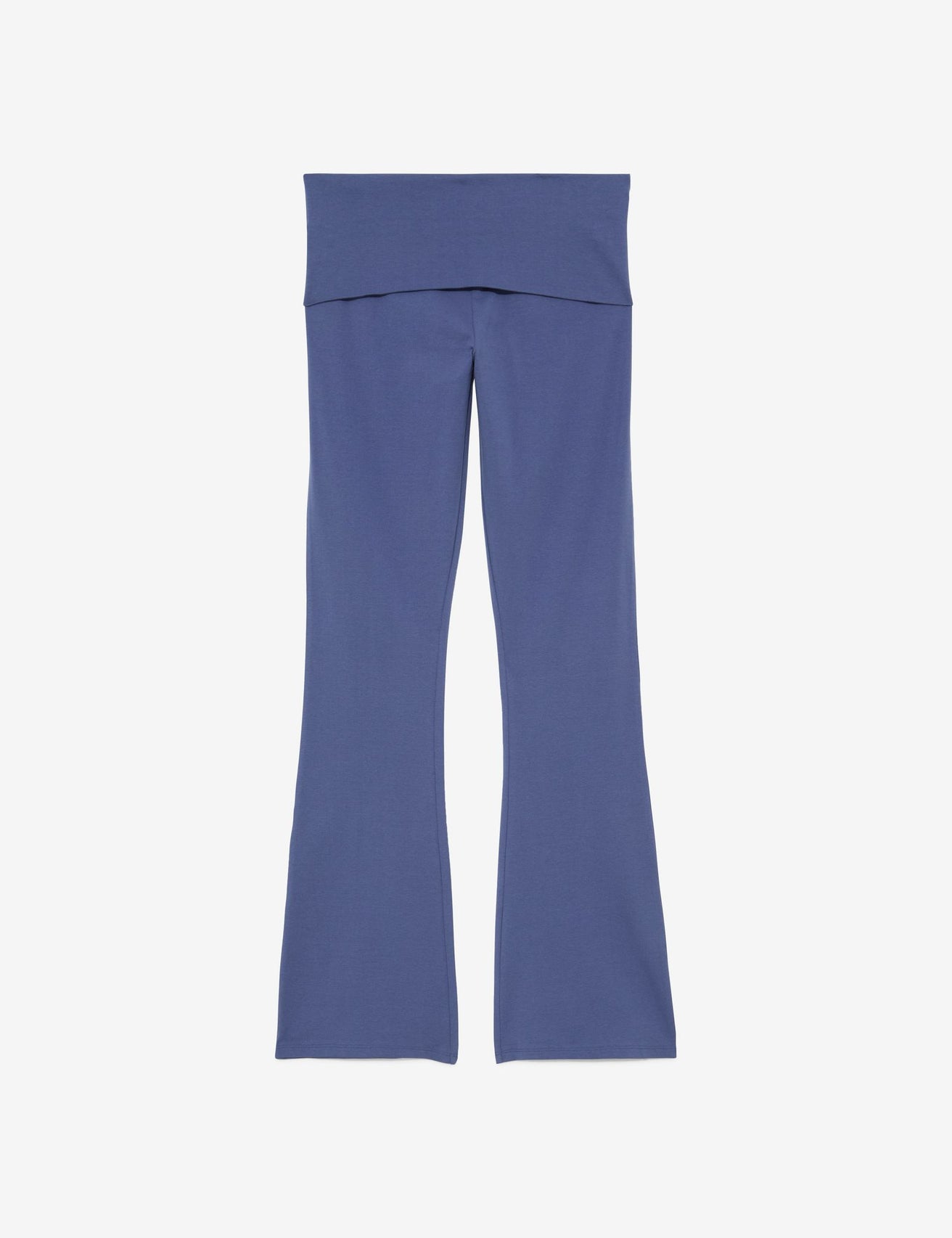 Pantalon évasé avec taille retroussée bleu ardoise - Image 6