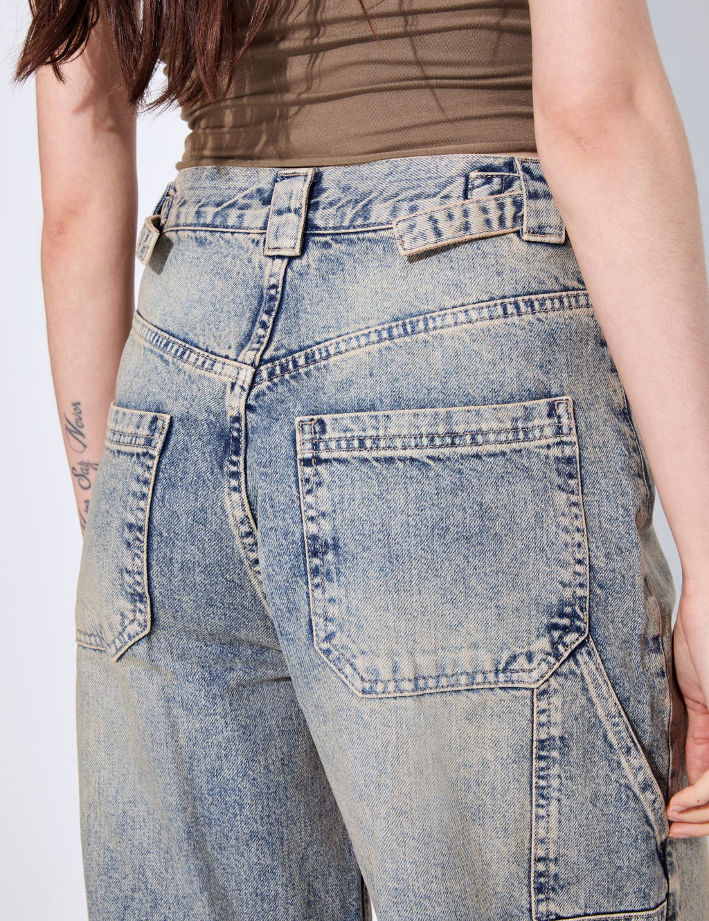 Jean skater taille haute bleu