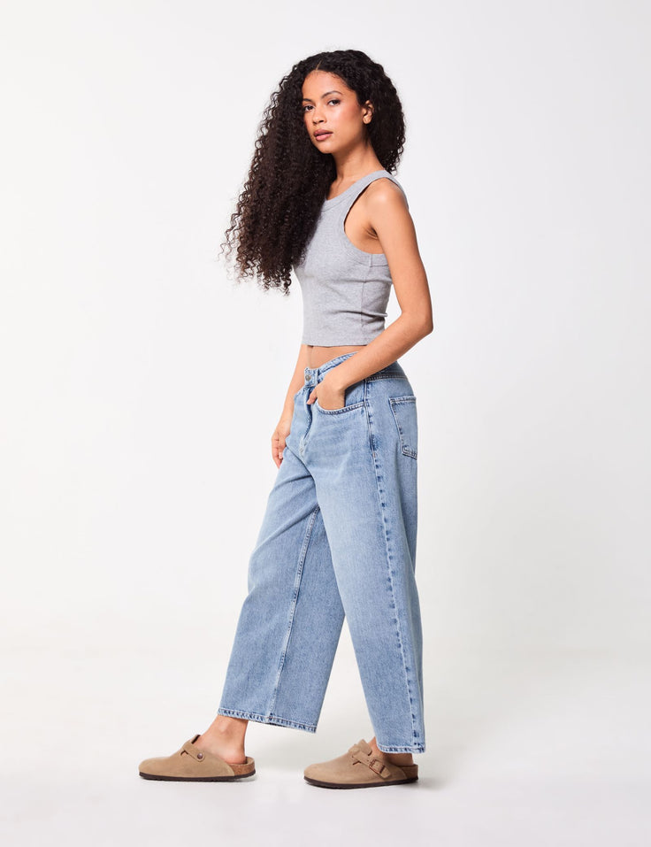 Jean wide leg bleu clair