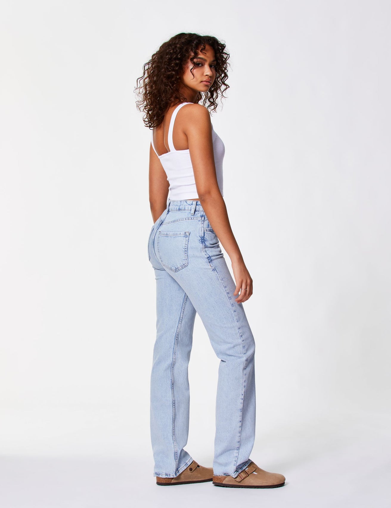 Jean straight taille basse bleu ciel - Image 4