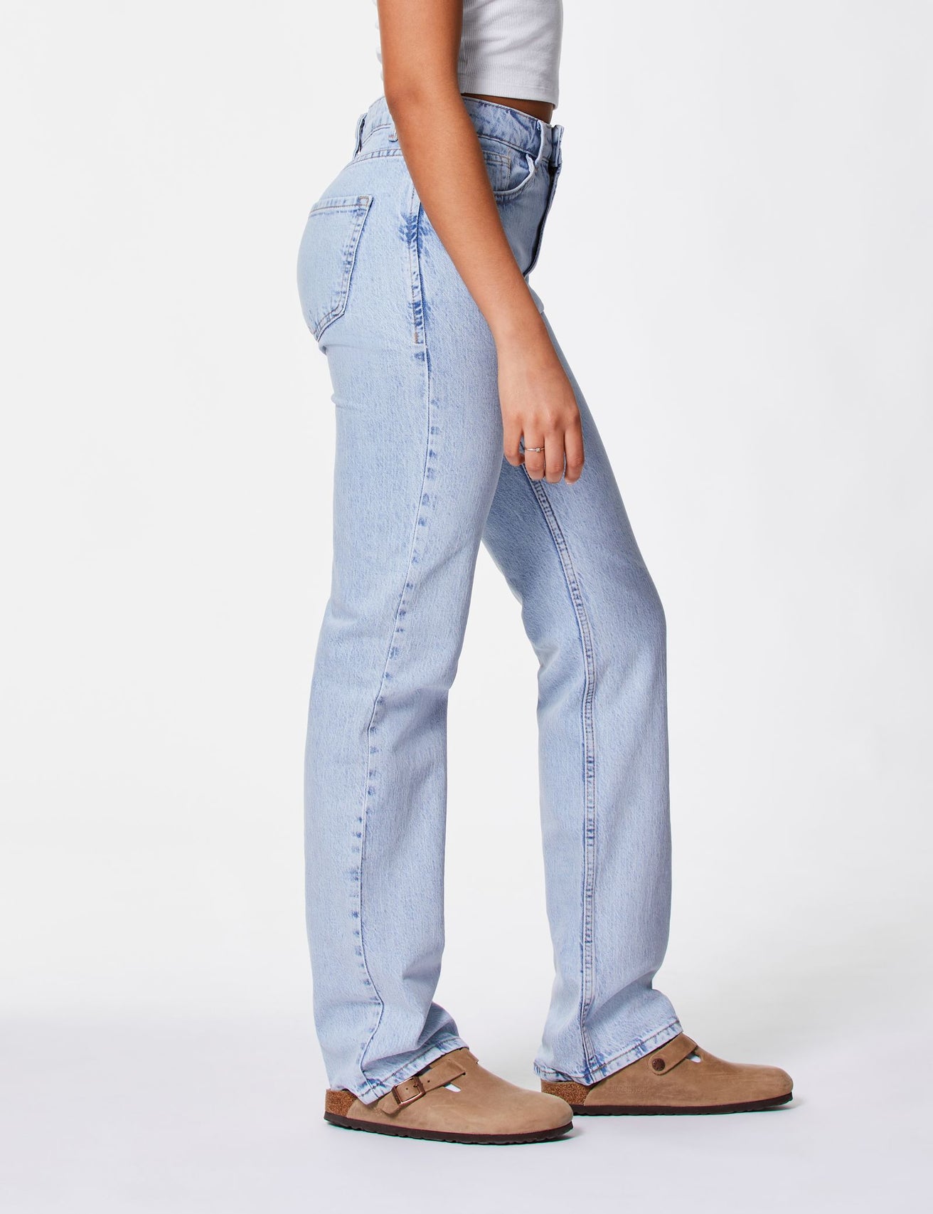 Jean straight taille basse bleu ciel - Image 5