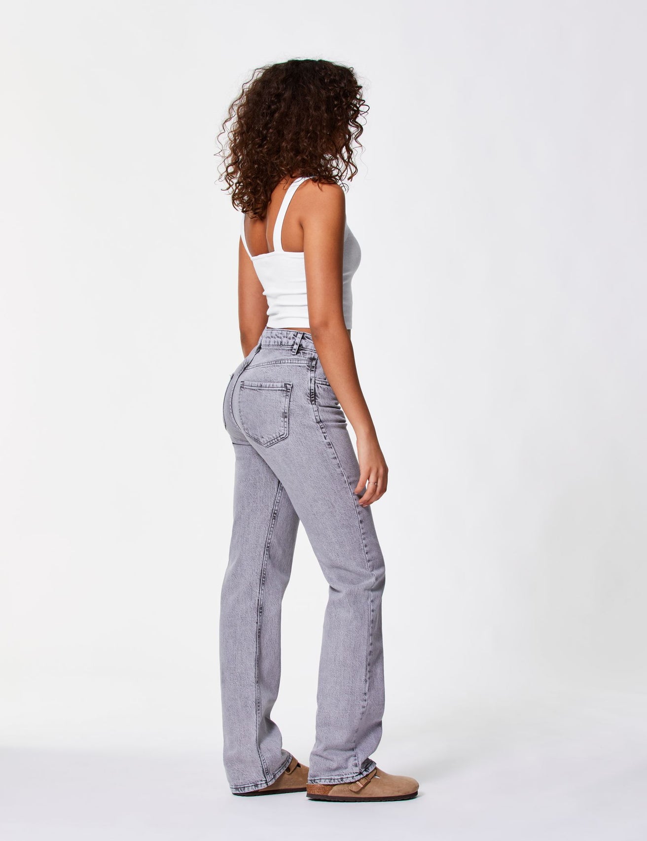 Jean Straight taille basse gris - Image 3